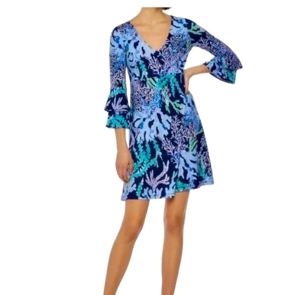 Lilly Pulitzer Raina Dress Indigo Swish & Stay Dress Sz S - Picture 3 of 11